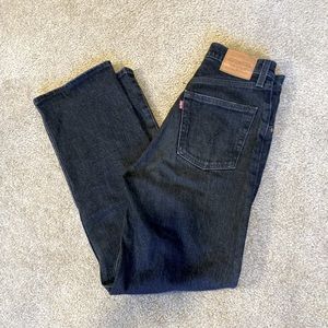 Levi’s Premium Ribcage Straight jeans, size 25, black